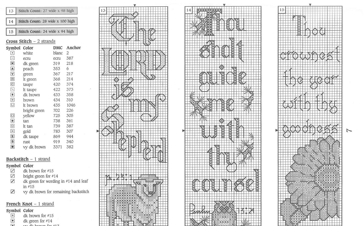 Vintage Cross Stitch Patterns 24 Religious Bookmarks PDF Instant Digital Download Inspirational Biblical Psalms Christian Book Marks