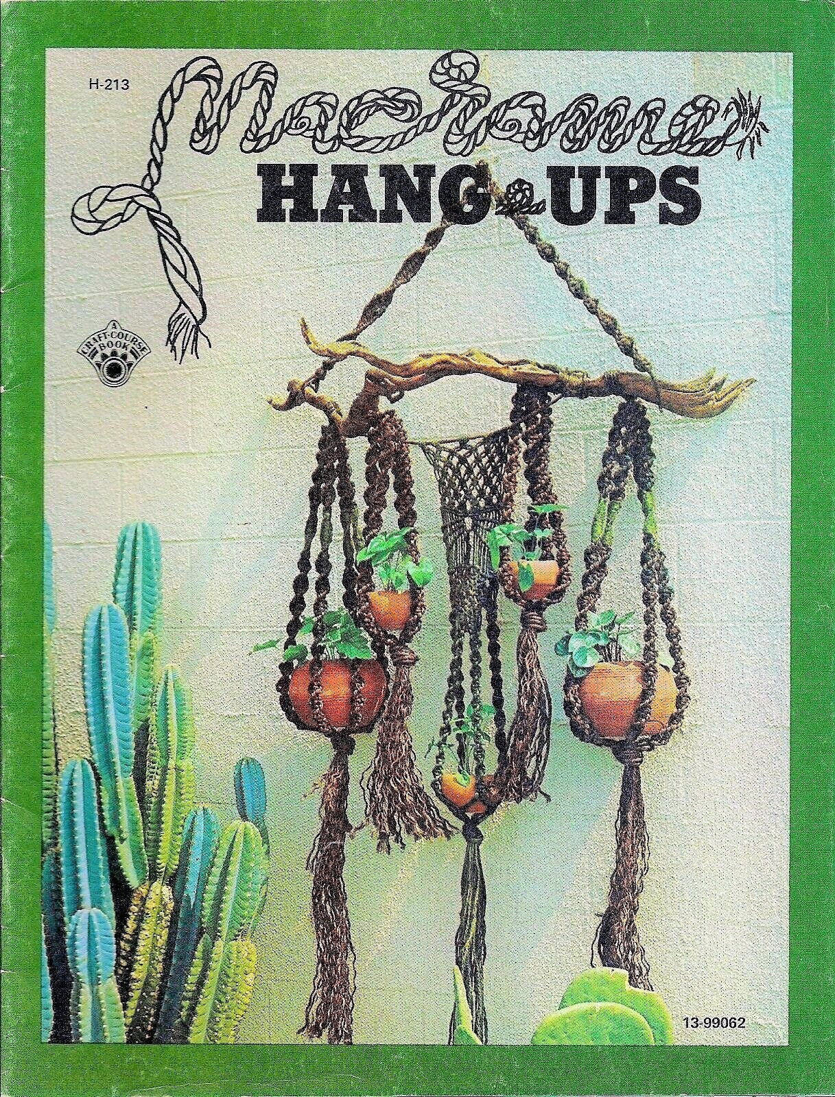 Vintage Macrame Hang-Ups Patterns Book PDF Instant Digital Download 11 Hanging Projects Boho Double Plant Pot Holders Swag Lamp