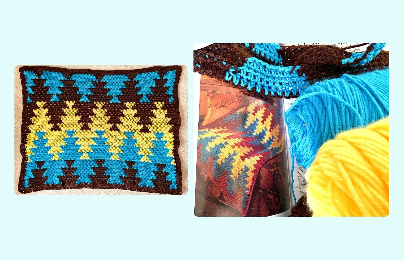 Vintage Crochet Afghan Pattern Santa Fe Navajo Indian Blanket PDF Instant Digital Download Navajo Indian Geometric Diamonds Throw 10 Ply