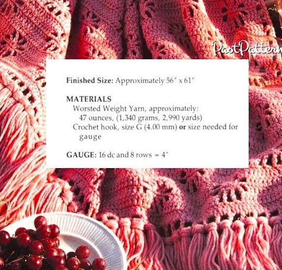 Vintage Crochet Afghan Pattern Lacy Daisy Eyelets Throw PDF Instant Digital Download Pretty Openwork Flower Blanket 10 Ply
