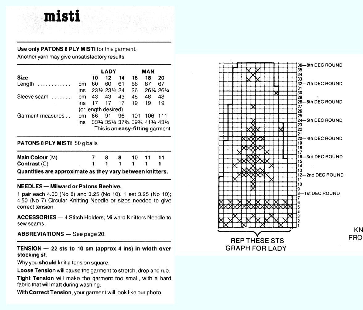 Vintage Knitting Sweater Pattern His Hers Nordic Pine Tree Yoke Fair PDF Instant Digital Download Fairisle Pullover Jumper DK