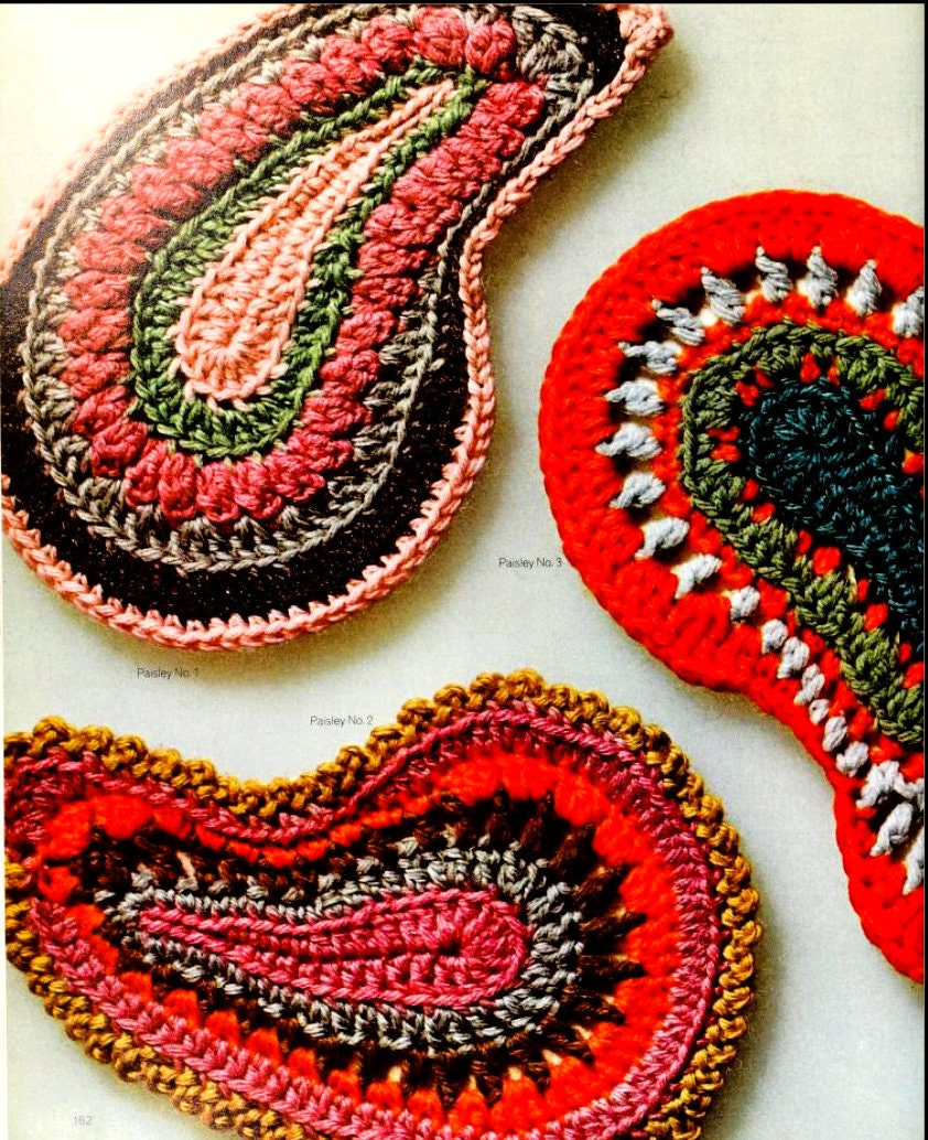 Vintage Crochet Pattern Womens Paisley Motif Blouse Crop Top PDF Instant Digital Download Retro Boho Hippie Chic 10 Ply