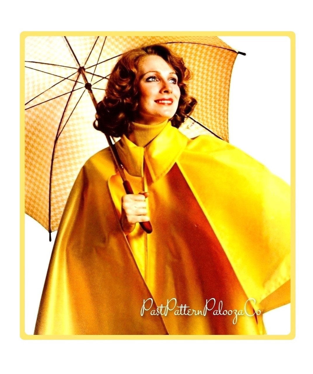 Vintage Sewing Pattern Womens Retro Raincoat PDF Instant Digital Download Groovy Boho Rain Coat Water Resistant Swing Cape