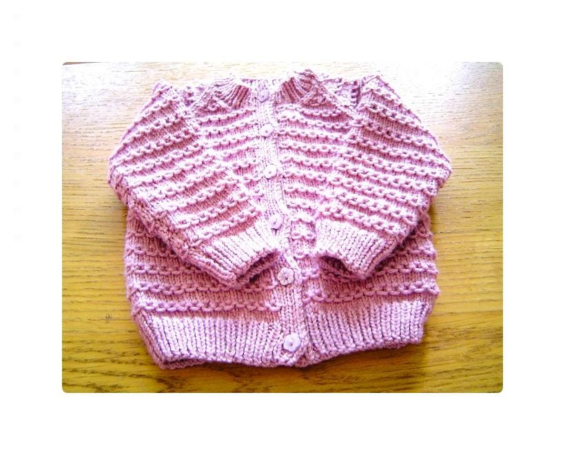 Vintage Knitting Pattern Baby Boy or Girl Hooded and Round Neck Cardigan Sweaters Jumpers PDF Instant Digital Download 9-18m DK