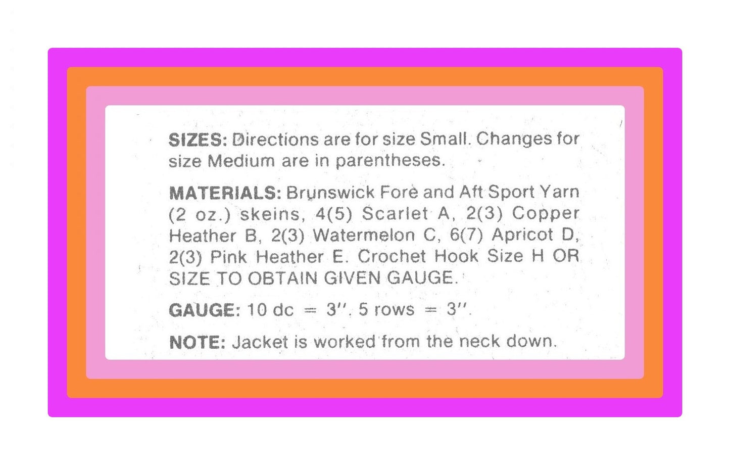 Vintage Crochet Pattern Womens Fiesta Striped Jacket Tunic Peruvian Top with Necktie Belt PDF Instant Digital Download Retro 70s Boho Summer