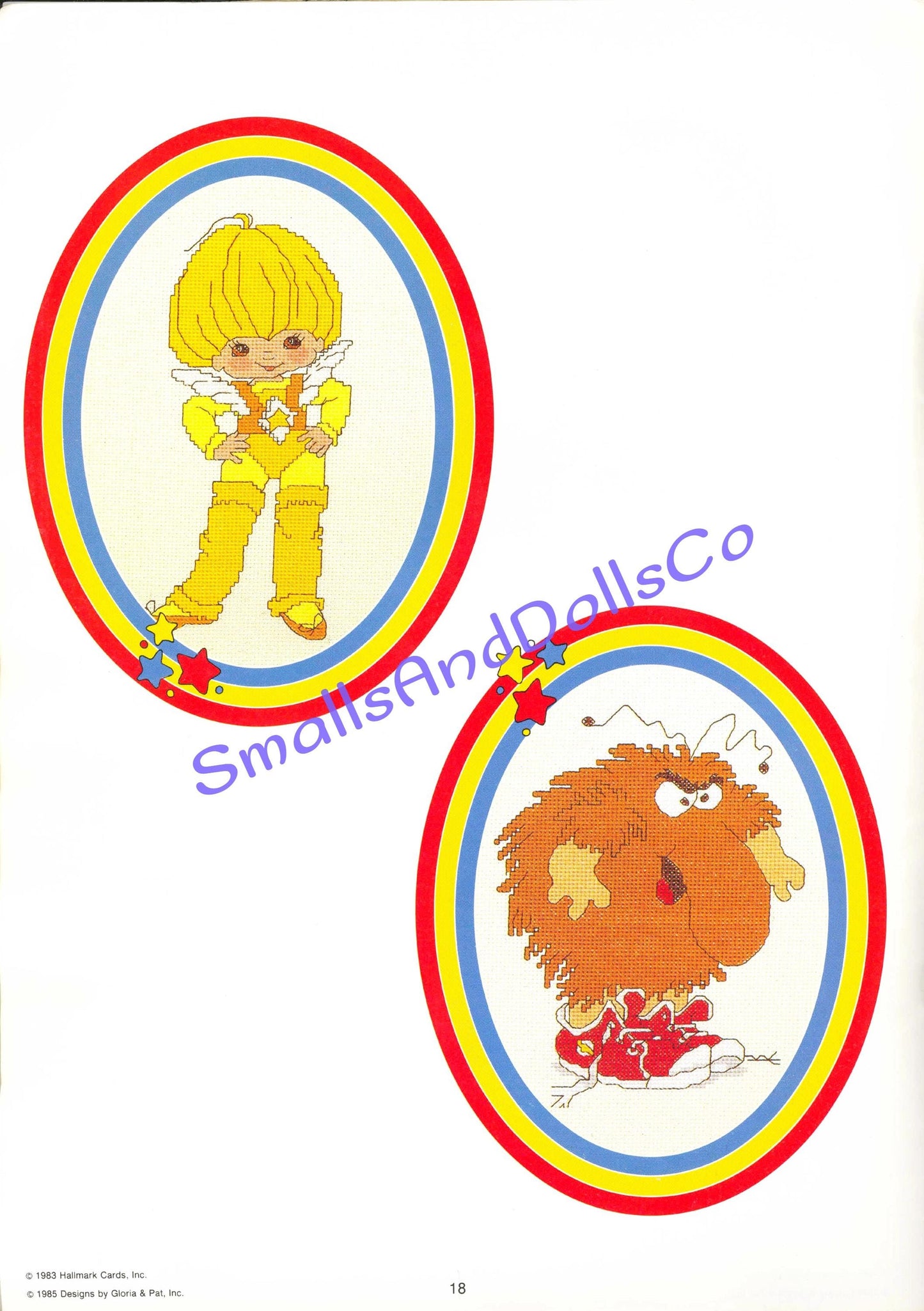 Vintage Cross Stitch Pattern Rainbow Brite PDF Instant Digital Download Retro 80s 21 Designs
