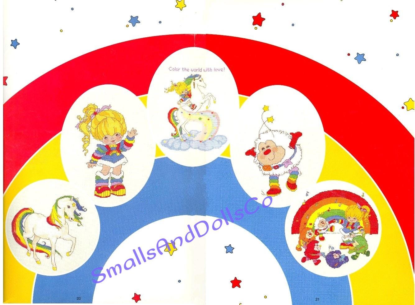 Vintage Cross Stitch Pattern Rainbow Brite PDF Instant Digital Download Retro 80s 21 Designs