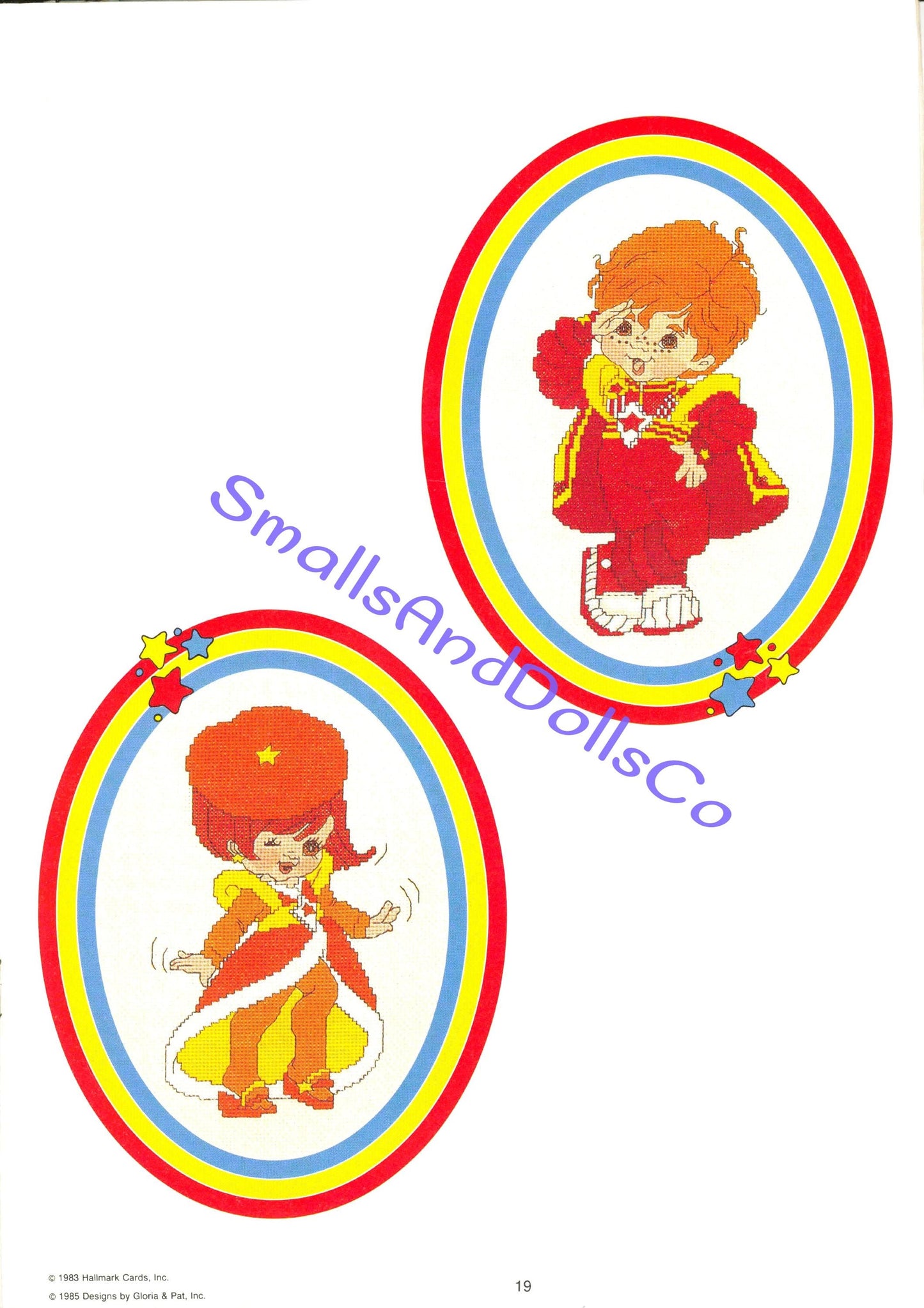 Vintage Cross Stitch Pattern Rainbow Brite PDF Instant Digital Download Retro 80s 21 Designs