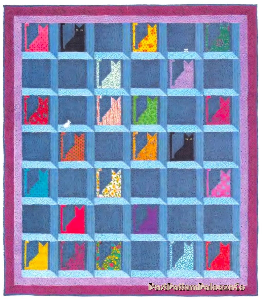 Vintage Sewing Pattern Cats in the Attic Bed Quilt PDF Instant Digital Download Kitty Cats and Mice Applique Throw Blanket