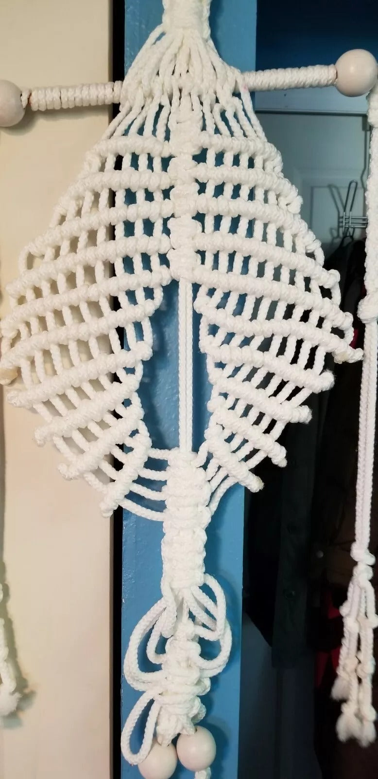 Vintage Macrame Pattern Halloween Skeleton Large Wall Hanging or Door Decor PDF Instant Digital Download Retro 70s Spooky Knotting 4-5'