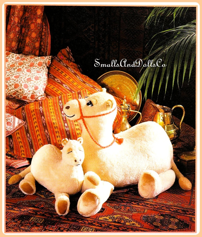 Vintage Sewing Pattern 24" Large Camel Soft Toy Doll Plush Faux Fur Fabric PDF Instant Digital Download Sit Upon Stuffed Animal 2 Sizes