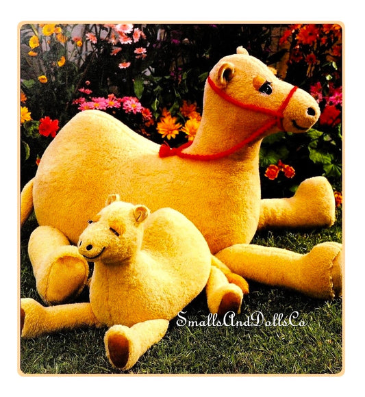 Vintage Sewing Pattern 24" Large Camel Soft Toy Doll Plush Faux Fur Fabric PDF Instant Digital Download Sit Upon Stuffed Animal 2 Sizes