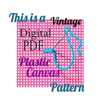 Vintage Plastic Canvas Pattern Festive Christmas House Boutique Tissue Box Cover Topper PDF Instant Digital Download 7 Count
