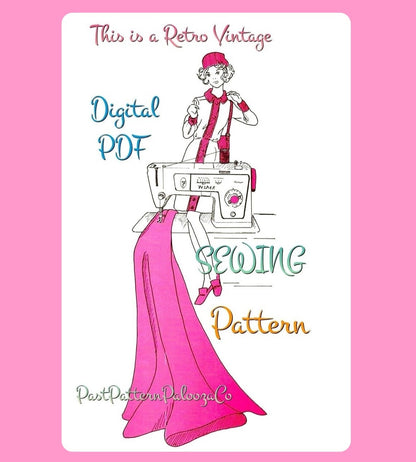 Vintage Christmas Tree Costume Sewing Pattern Cone Dress and Hat PDF Instant Digital Download Womens Funny Xmas Outfit