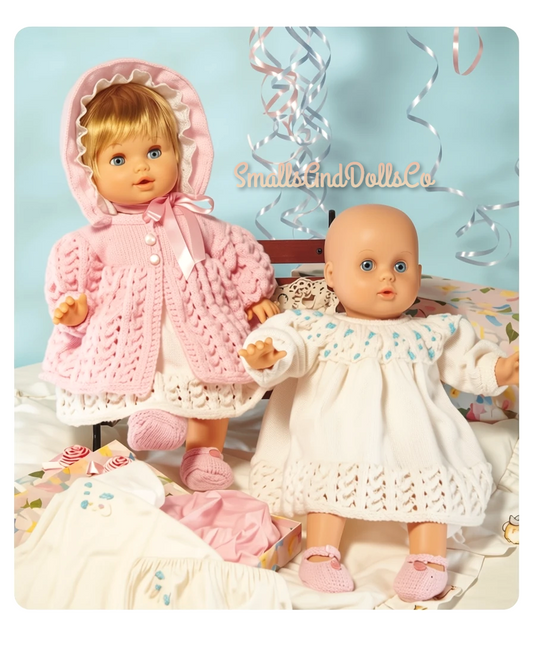 Vintage Knitting Pattern Baby Doll Complete Layette Clothes for 12-14 15-18 19-22 Inch Dolls PDF Instant Digital Download 4 Ply