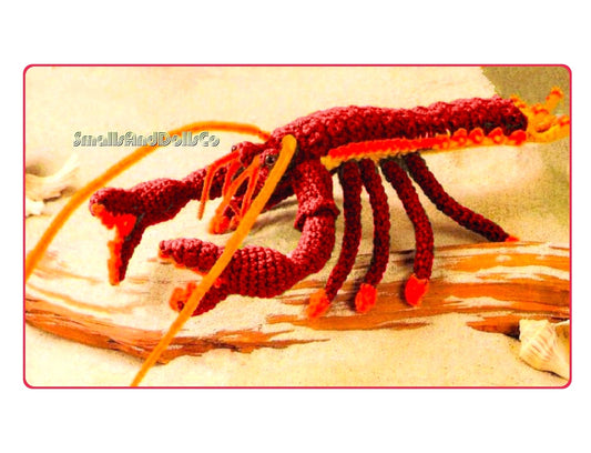 Vintage Crochet Pattern 11" Lobster Soft Toy PDF Instant Digital Download Sea Shell Seashell Sea Life Crustacean Amigurumi