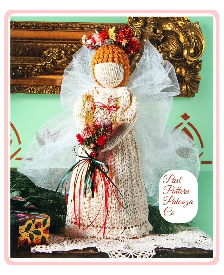 Vintage Christmas Crochet Pattern 13" Heirloom Angel Doll Centerpiece PDF Instant Digital Download