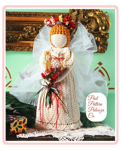 Vintage Christmas Crochet Pattern 13" Heirloom Angel Doll Centerpiece PDF Instant Digital Download