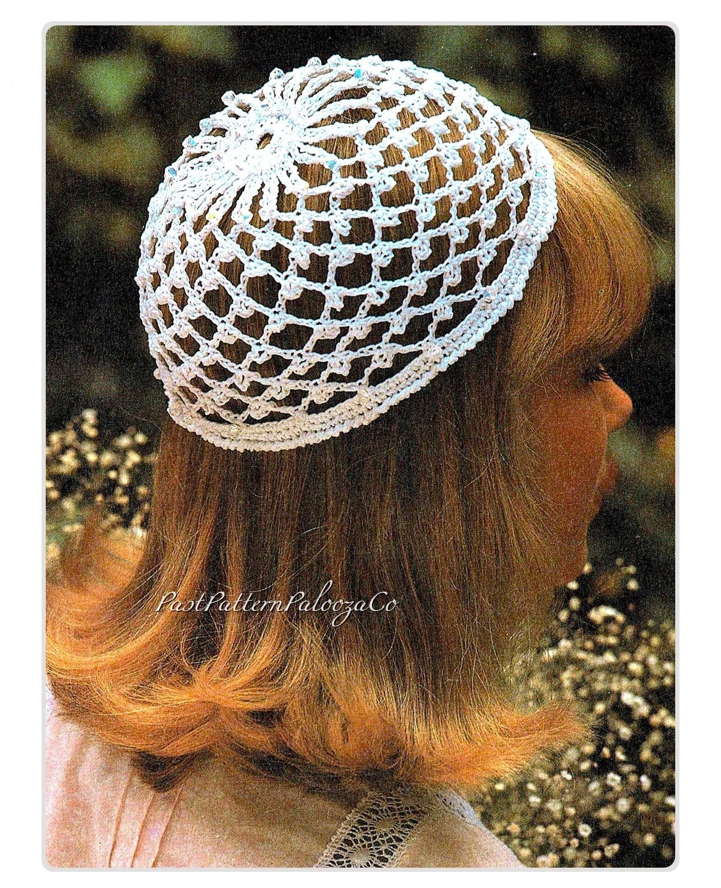 Vintage Crochet Pattern Womens Beaded Juliet Cap Net Style Hat PDF Instant Digital Download Glass Beads Cotton Thread