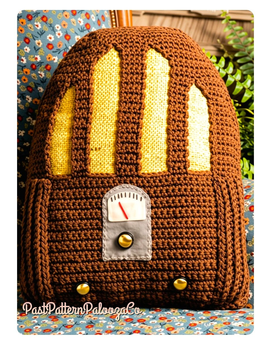 Vintage Crochet Pattern 14" Antique Radio Pillow or Toy PDF Instant Digital Download Retro 1980s Plush Retro Novelty Amigurumi 4 Ply