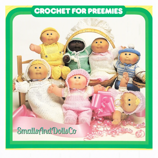 Vintage Crochet Pattern 14" Cabbage Patch Preemie Kids Doll Clothes 8 Outfits PDF Instant Digital Download