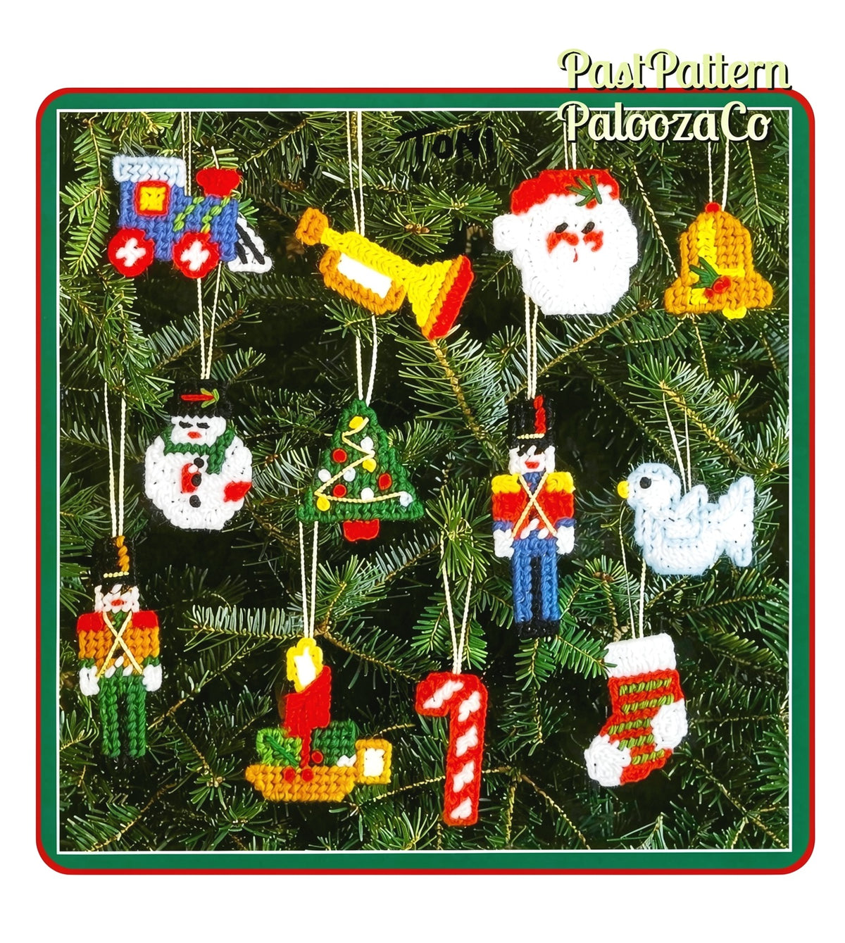 Vintage Plastic Canvas Pattern 12 Classic Christmas Tree Ornaments Quick Easy Beginners PDF Instant Digital Download
