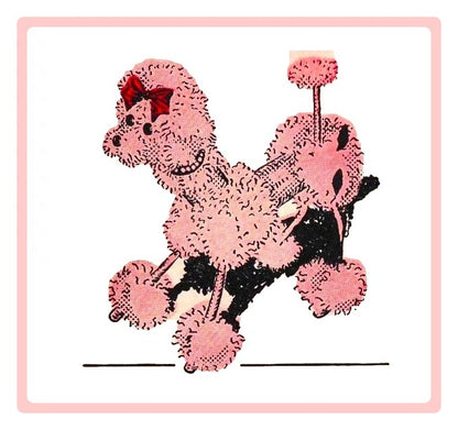 Vintage No Sew 12" Yarn Pompom French Poodle Pattern Pom Pom Animal Doll Figure 1961 PDF Instant Digital Download