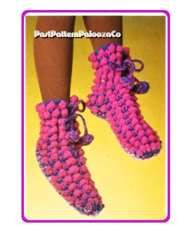 Vintage Crochet Pattern Womens Bootie Slippers PDF Instant Digital Download Hazelnut Stitch House Socks Slippers Ankle Warmers 4 Ply