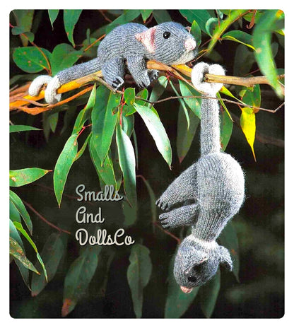 Vintage Knitting Pattern 12" Australian Possum Soft Plush Toy PDF Instant Digital Download Australia Animal Amigurumi Doll DK