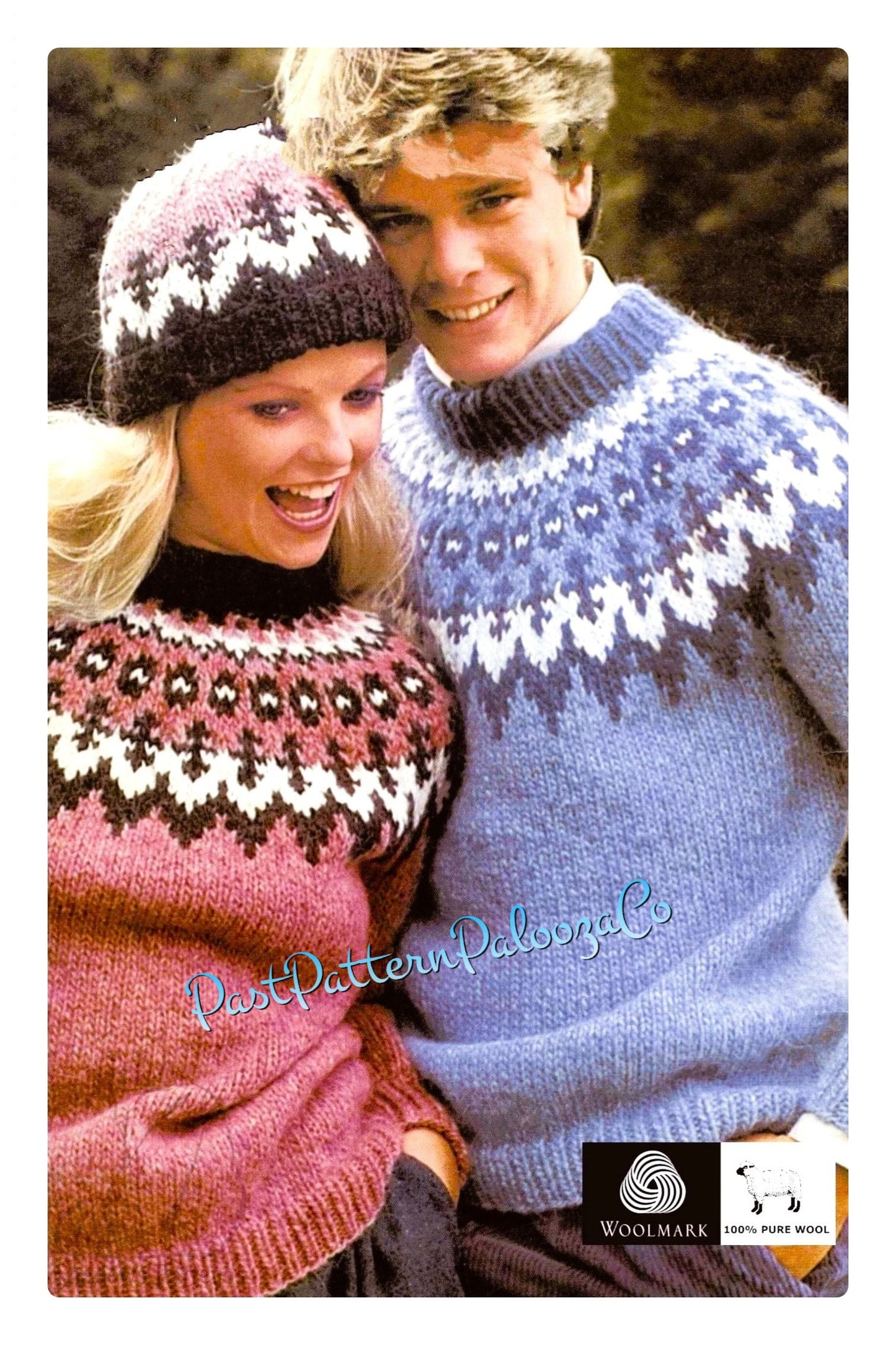 Vintage Knitting Pattern Ladies Mens Traditional Icelandic Nordic Fair Isle Sweater Toque Hat Set PDF Instant Digital Download His n Hers