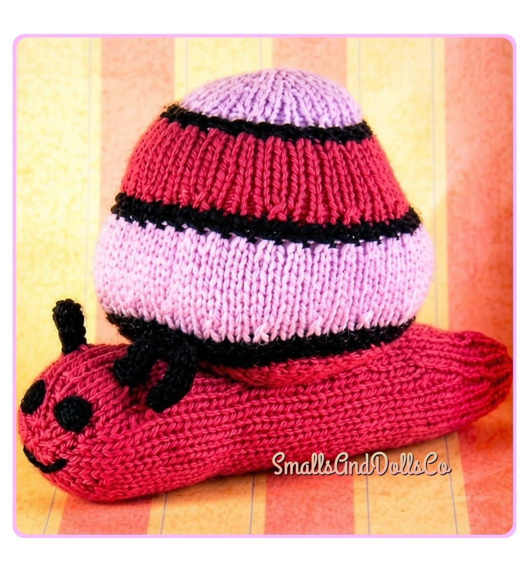 Vintage Knitting Pattern 9" Happy Snail Soft Plush Toy PDF Instant Digital Download Easy Beginners Garden Bug Animal Amigurumi DK Beginners