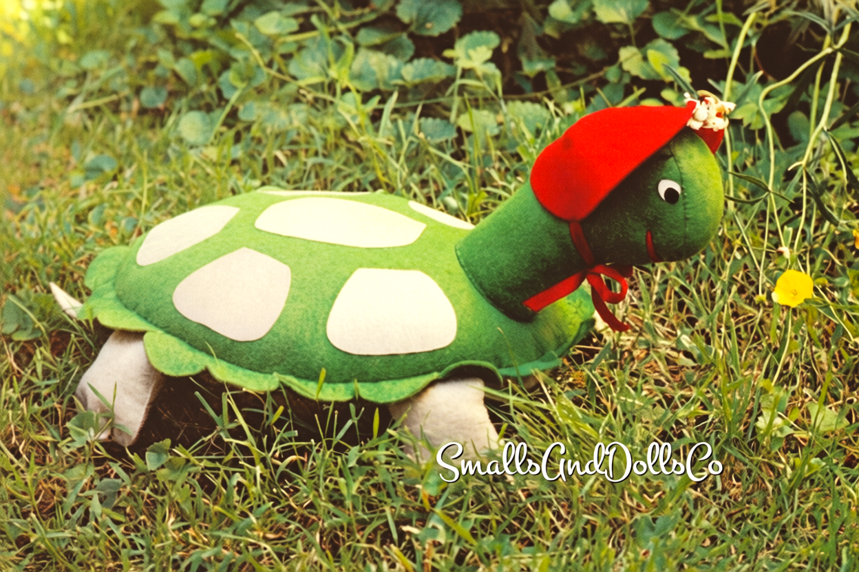 Vintage Sewing Pattern 18" Tillie Turtle Soft Sculpture Toy Doll PDF Instant Digital Download Retro Felt Fabric Stuffed Animal