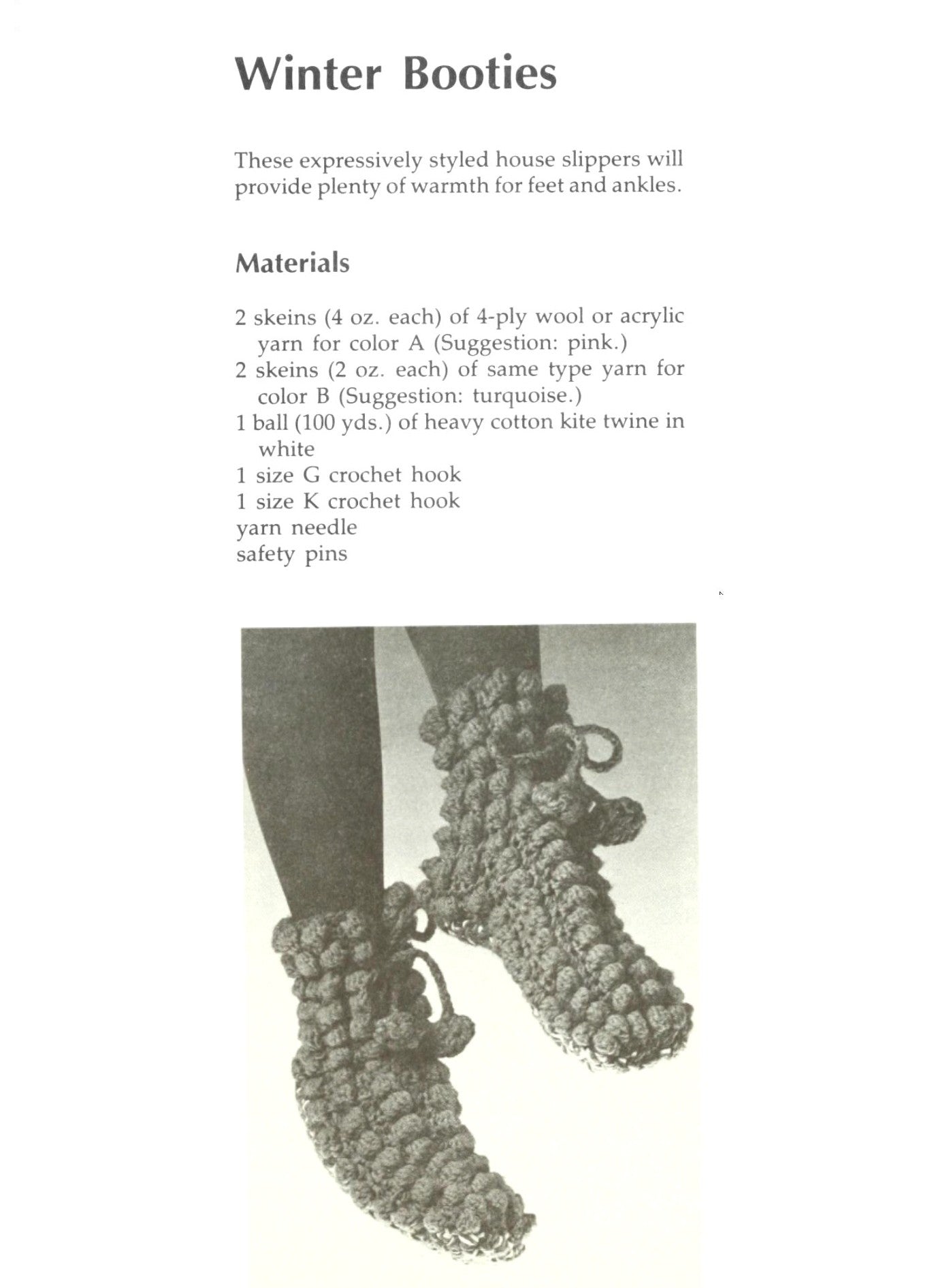 Vintage Crochet Pattern Womens Bootie Slippers PDF Instant Digital Download Hazelnut Stitch House Socks Slippers Ankle Warmers 4 Ply