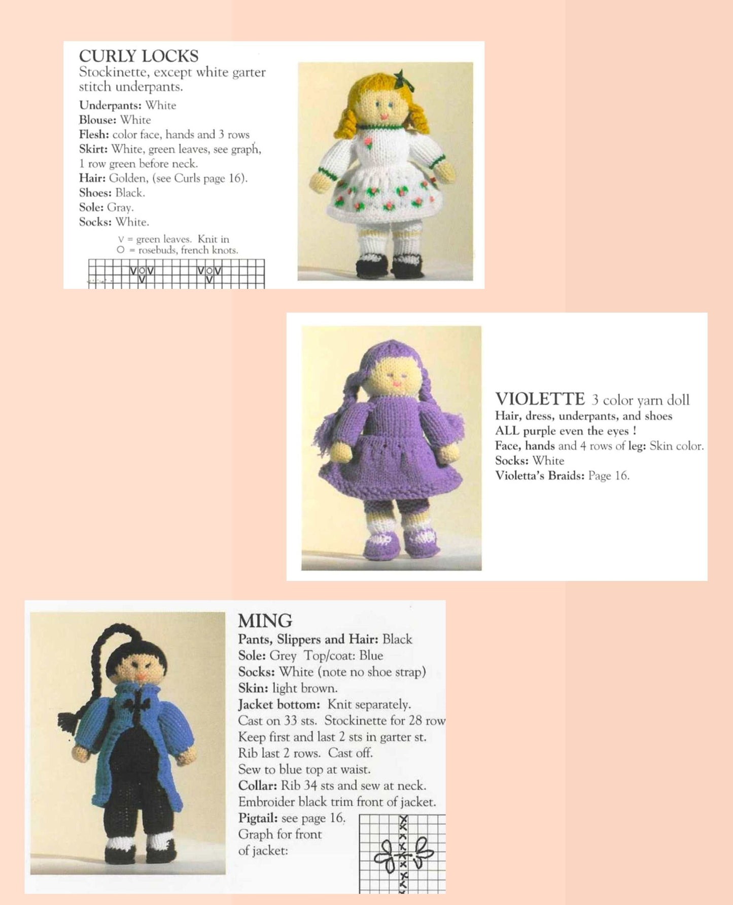 Vintage Knitting Pattern 12" Cute Shoebox Rag Dolls Soft Toys PDF Instant Digital Download 12 Designs Dolly Wardrobe and Shoe Box Beds