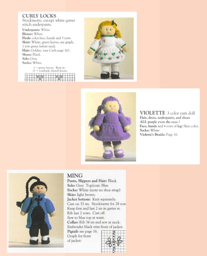 Vintage Knitting Pattern 12" Cute Shoebox Rag Dolls Soft Toys PDF Instant Digital Download 12 Designs Dolly Wardrobe and Shoe Box Beds