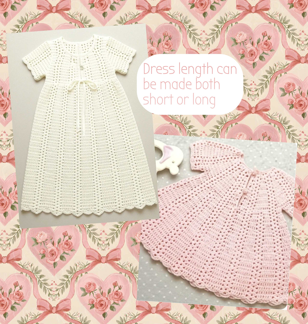 Vintage Crochet Pattern Classic Shell Stitch Heirloom Layette Set Dress Sweater Bonnet Booties Blanket PDF Instant Digital Download 0-6m DK 1970s