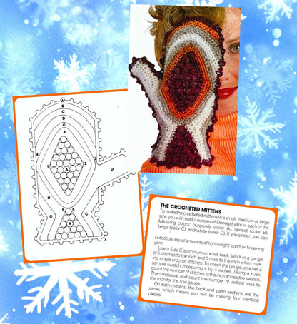 Vintage Crochet Pattern Womens Mittens Hazelnut Picot Stitch Mitts PDF Instant Digital Download Retro 70s