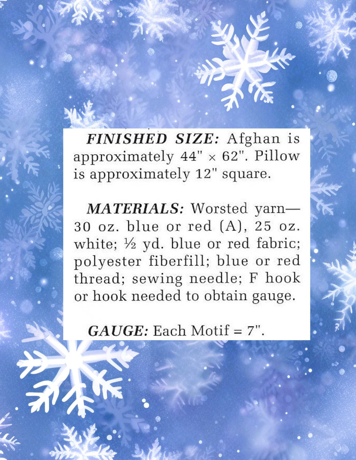 Vintage Crochet Pattern Hexagon Snowflake Christmas Afghan & Pillow Set PDF Instant Digital Download Winter Granny Squares Blanket 10 Ply