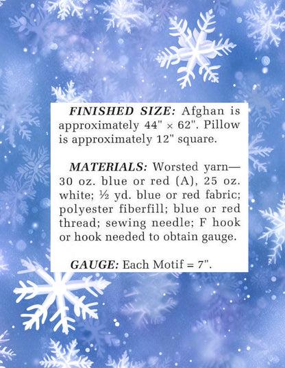 Vintage Crochet Pattern Hexagon Snowflake Christmas Afghan & Pillow Set PDF Instant Digital Download Winter Granny Squares Blanket 10 Ply