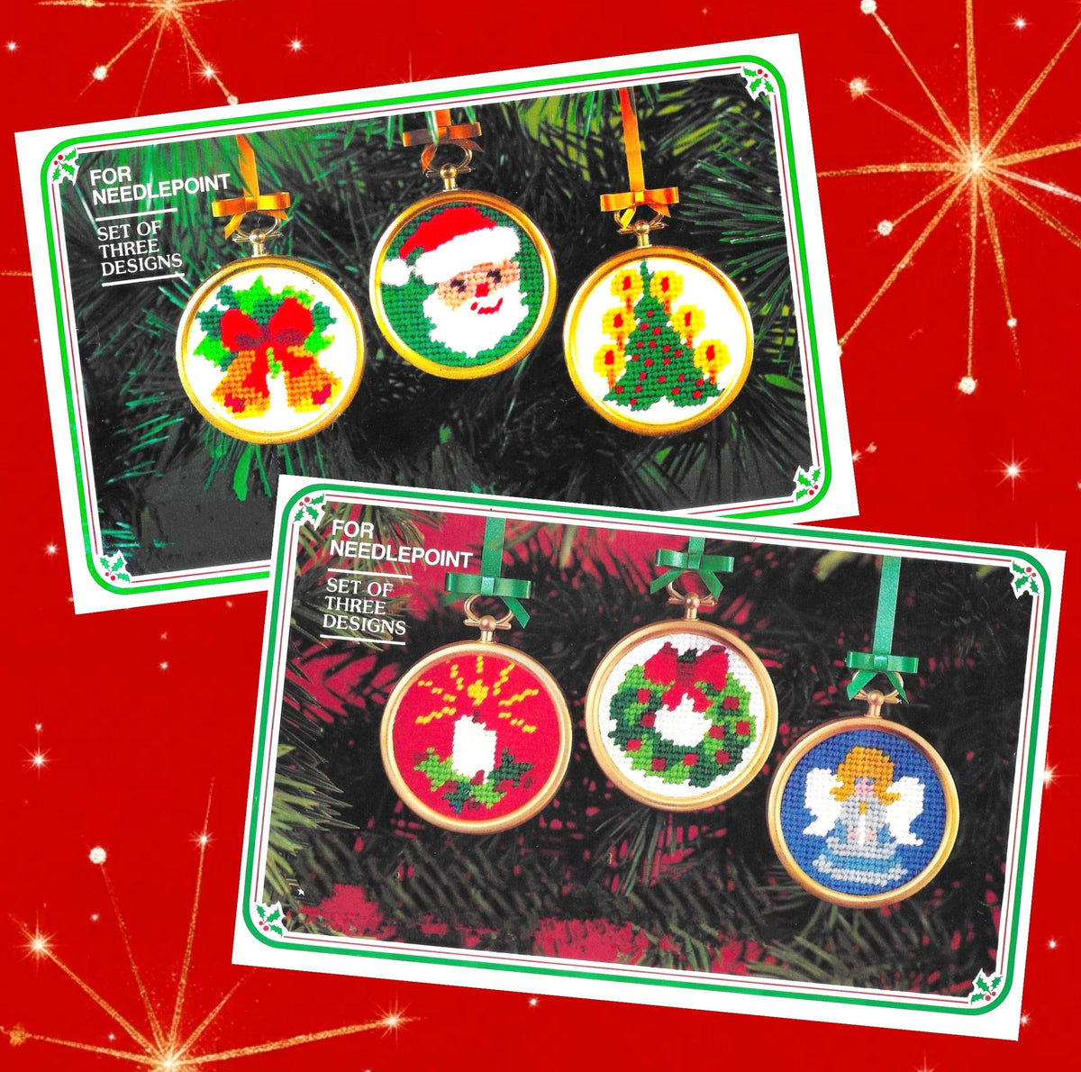 Vintage Cross Stitch Pattern 3" Mini Christmas Hoop Ornaments PDF Instant Digital Download 15 Classic Designs