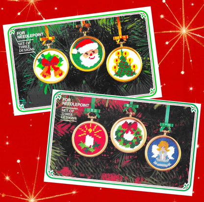 Vintage Cross Stitch Pattern 3" Mini Christmas Hoop Ornaments PDF Instant Digital Download 15 Classic Designs