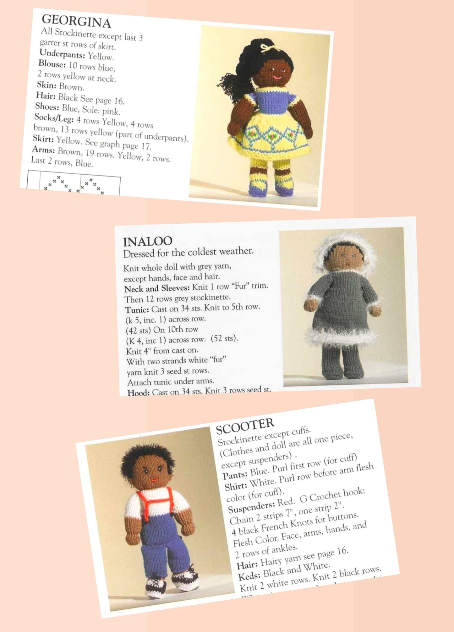 Vintage Knitting Pattern 12" Cute Shoebox Rag Dolls Soft Toys PDF Instant Digital Download 12 Designs Dolly Wardrobe and Shoe Box Beds
