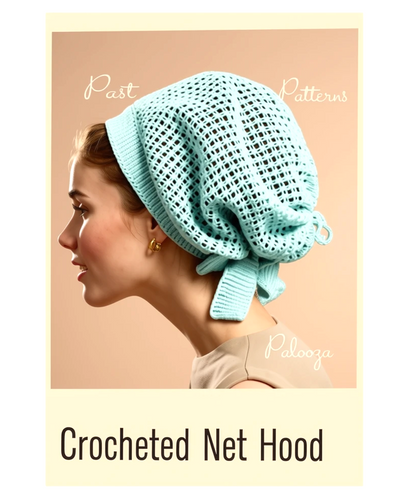 Vintage Crochet Pattern Womens Net Hood Head Scarf Snood Retro Hair Holder Drawstring Tie PDF Instant Digital Download Cotton Thread No. 10