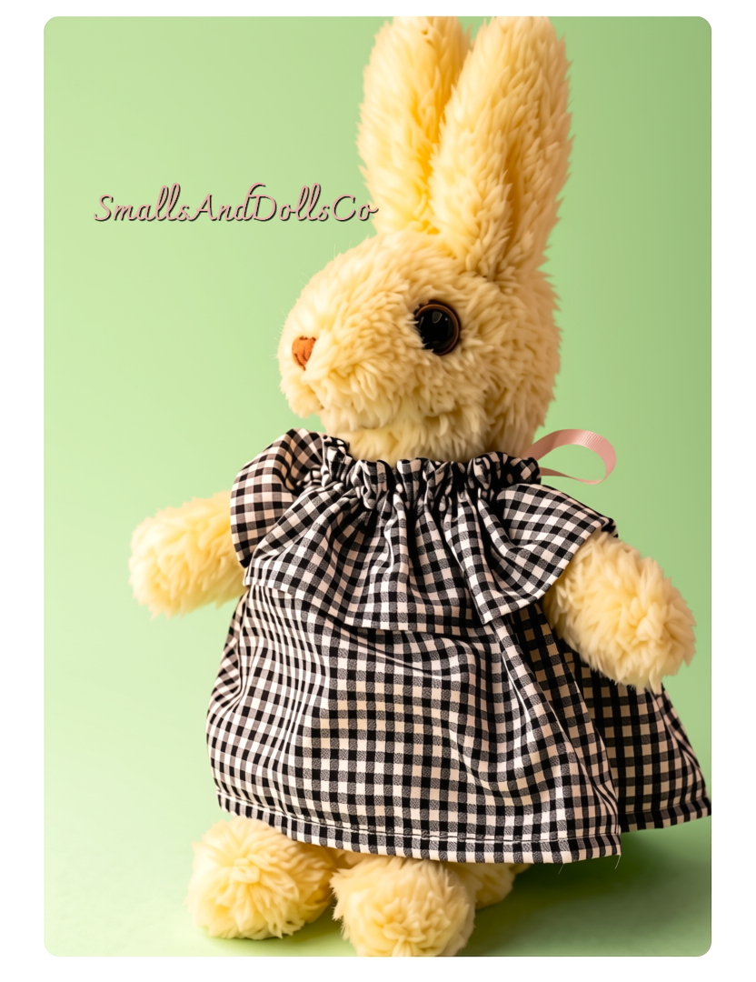 Vintage Sewing Pattern 15" Girl Bunny Mrs Cottontail Rabbit Faux Fur Fabric Soft Sculpture Plush PDF Instant Digital Download Stuffed Toy