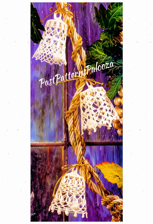 Vintage Crochet Pattern 4" Lacy Gossamer Christmas Bells Ornaments Victorian Tree Trim PDF Instant Digital Download 3 Designs Cotton Thread