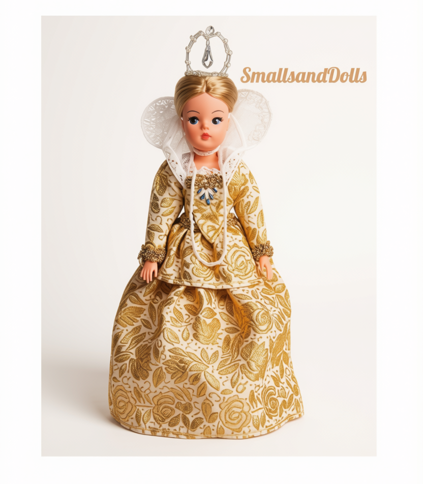 Vintage Sewing Pattern 11.5" Fashion Doll Clothes Elizabethan Costume PDF Instant Digital Download Regal Princess Queen Royal Brocade Outfit