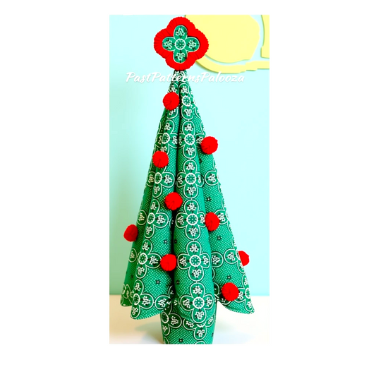 Vintage Sewing Pattern 33" Retro Calico Christmas Tree Soft Sculpture Centerpiece PDF Instant Digital Download Table Decor