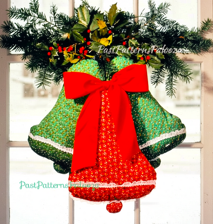 Vintage Sewing Pattern 18" Calico Christmas Bells Window Wall Front Door Hanging Plush Fabric PDF Instant Digital Download Quick Easy Sew