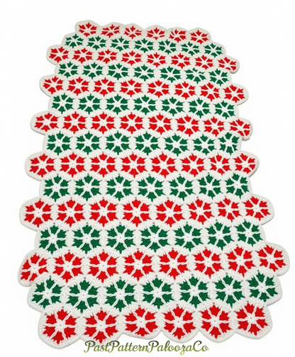 Vintage Crochet Pattern Peppermint Snowflakes Christmas Afghan PDF Instant Digital Download