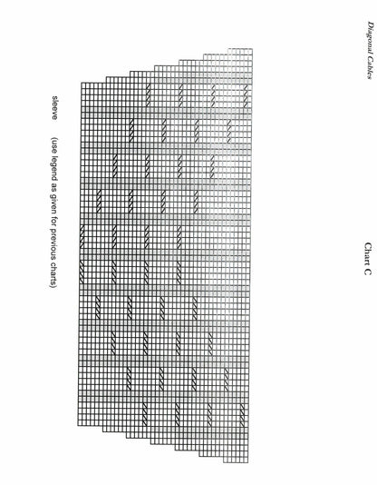 Vintage Knitting Pattern Womens Diagonal V Cables Sweater PDF Instant Digital Download Mock Turtleneck Pullover Jumper DK